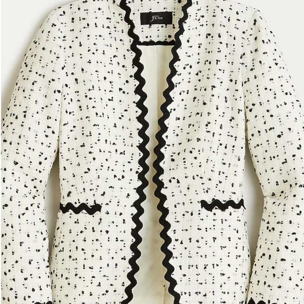J. Crew Black and White Tweed Blazer